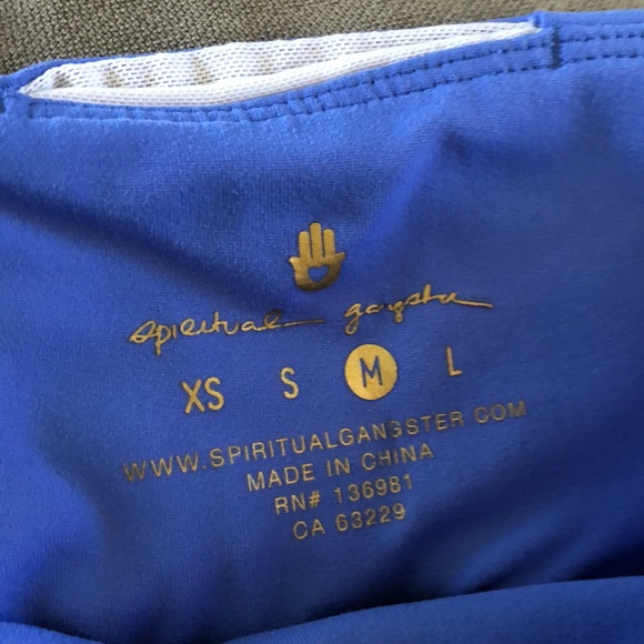 SPIRITUAL GANGSTER varsity essential butter soft blue high rise Leggings Med - Picture 6 of 14